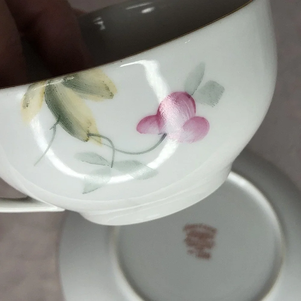 Vintage Hand Painted Noritake AZALEA Tea Cup & Saucer Floral Coffee‎